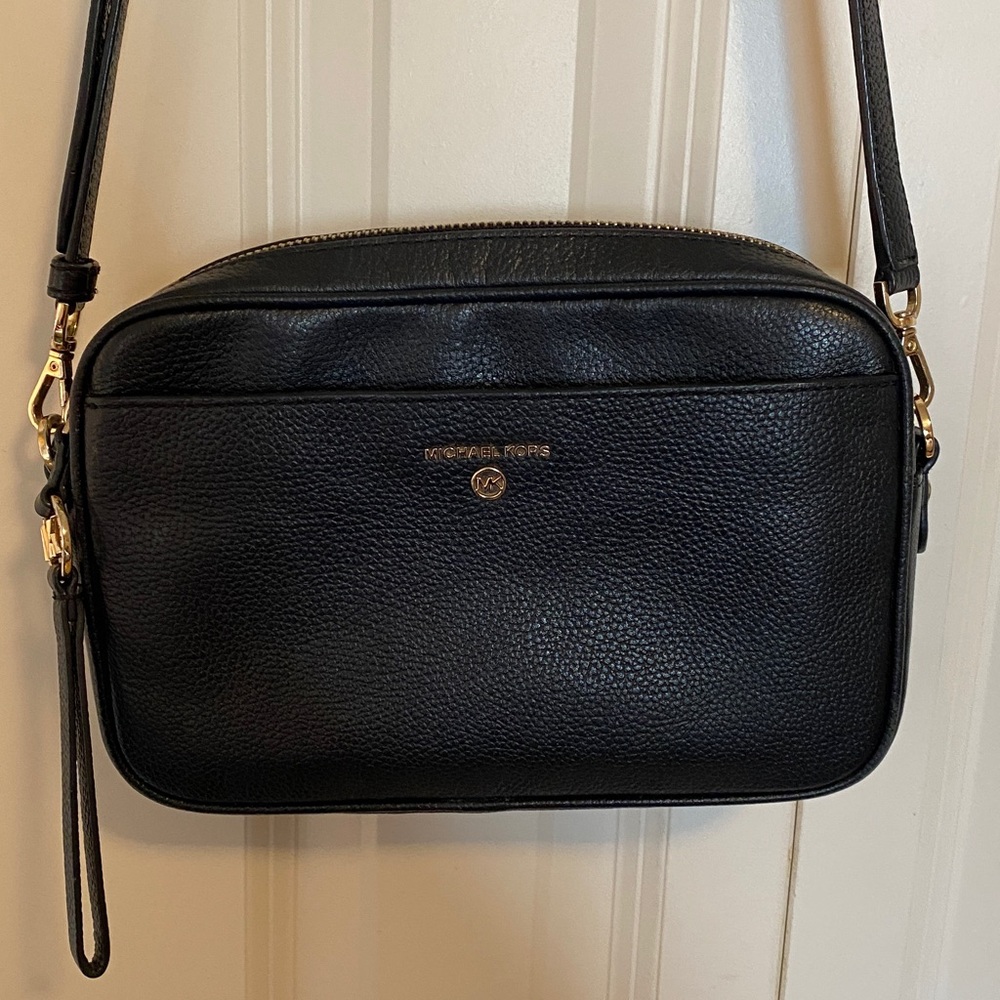 Michael Kors Black Pebbled Leather Shoulder & Crossbody Bag